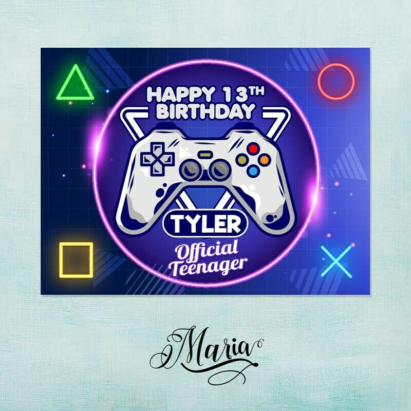 Game Console Birthday Banner