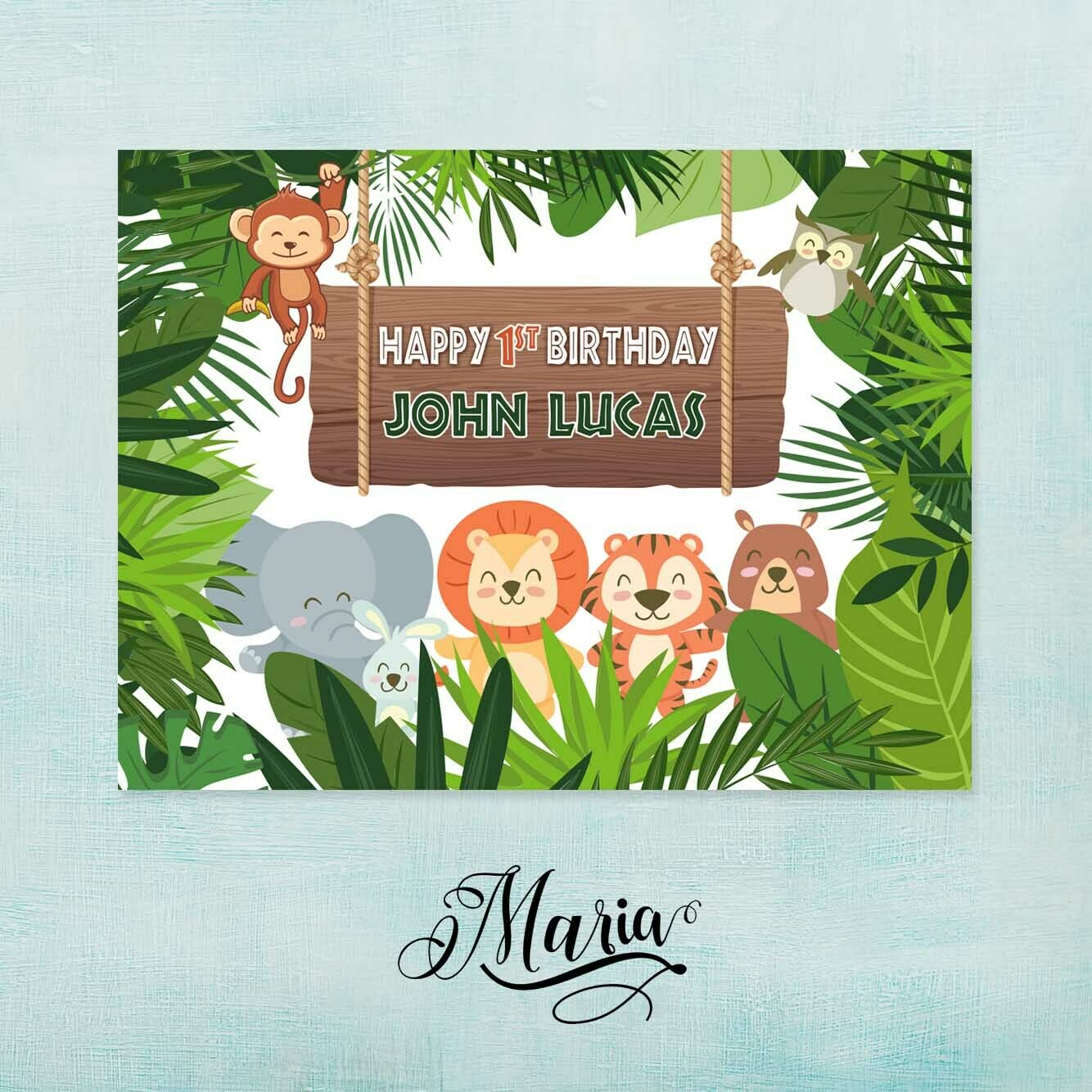 SA-FA-RI Birthday Banner for Boys