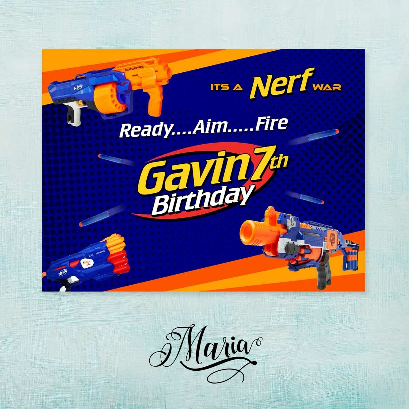 Nerf Birthday Banner