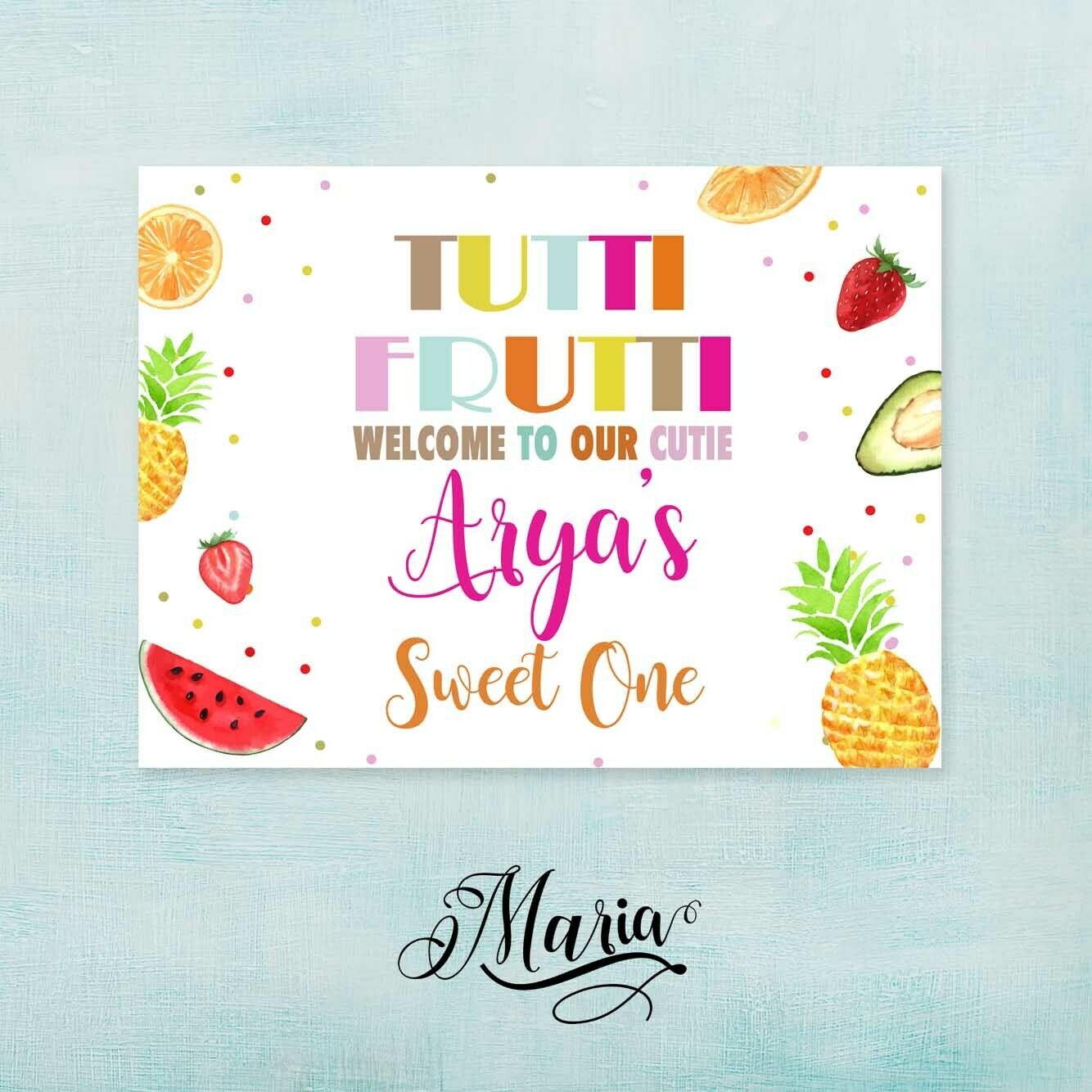 Tutti Frutti Birthday Banner