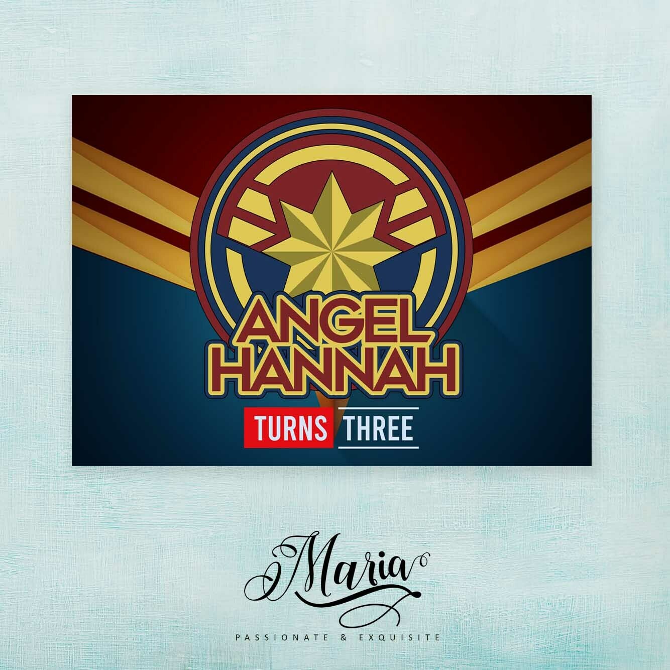 Captian Marvel Birthday Banner