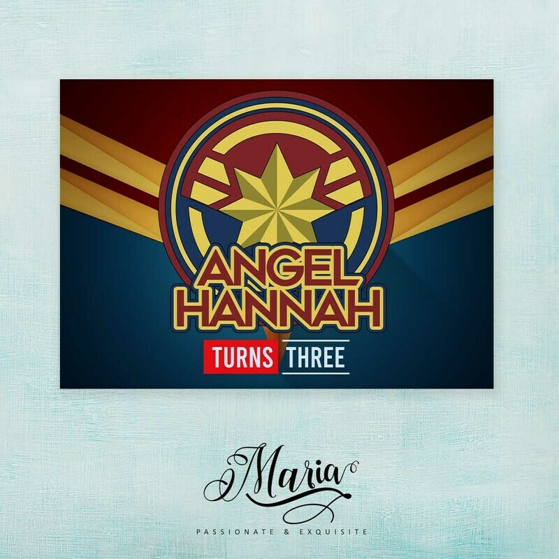 Captian Marvel Birthday Banner