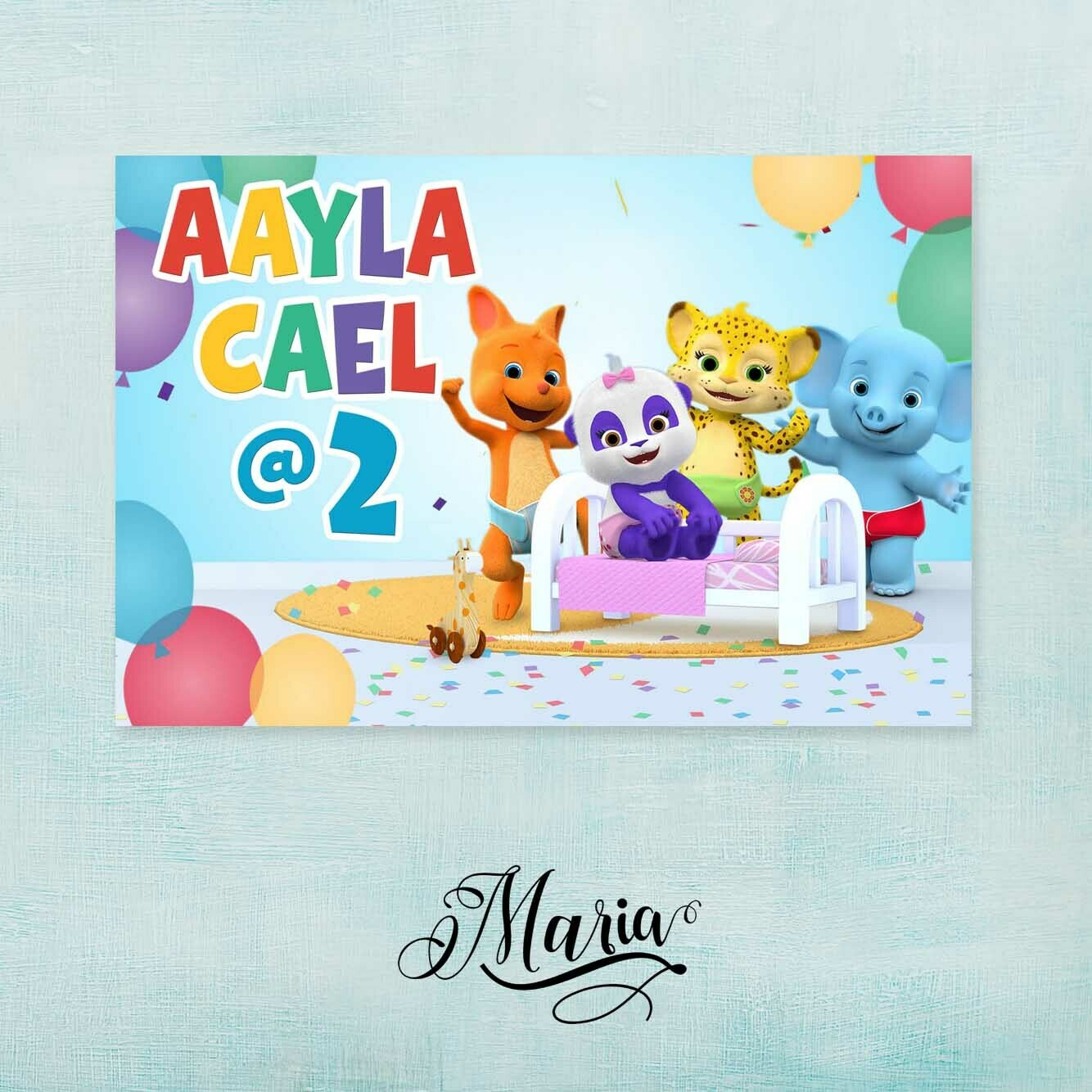 Word Party Birthday Banner, Color: Blue