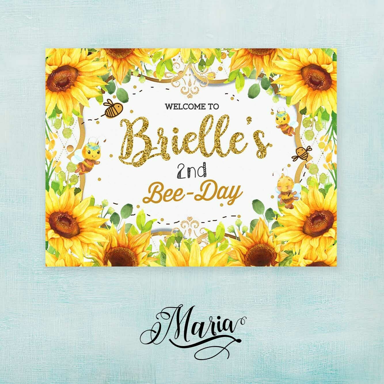 Sunflower Birthday Banner