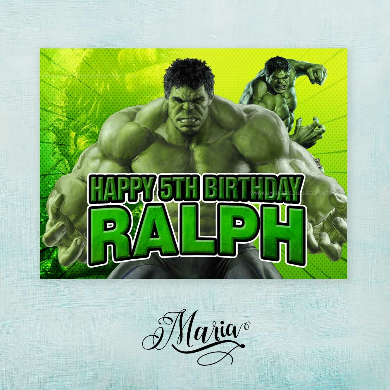 HULK Birthday Banner for Boys