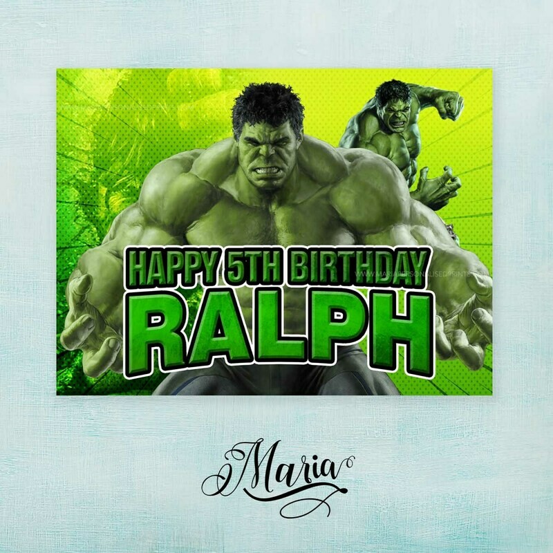 HULK Birthday Banner for Boys
