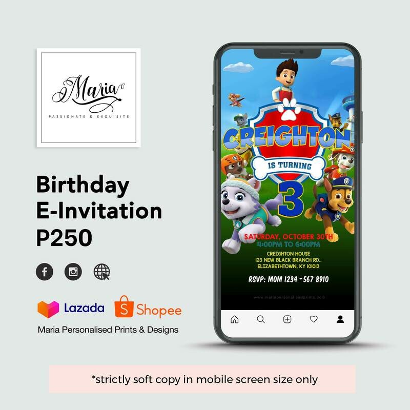 Paw Patrol E-Invitation