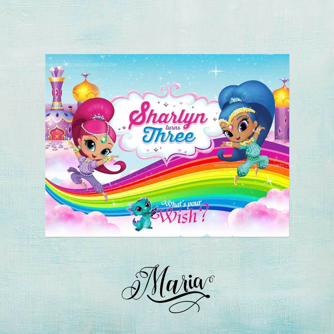 Shimmer and Shine Birthday Banner