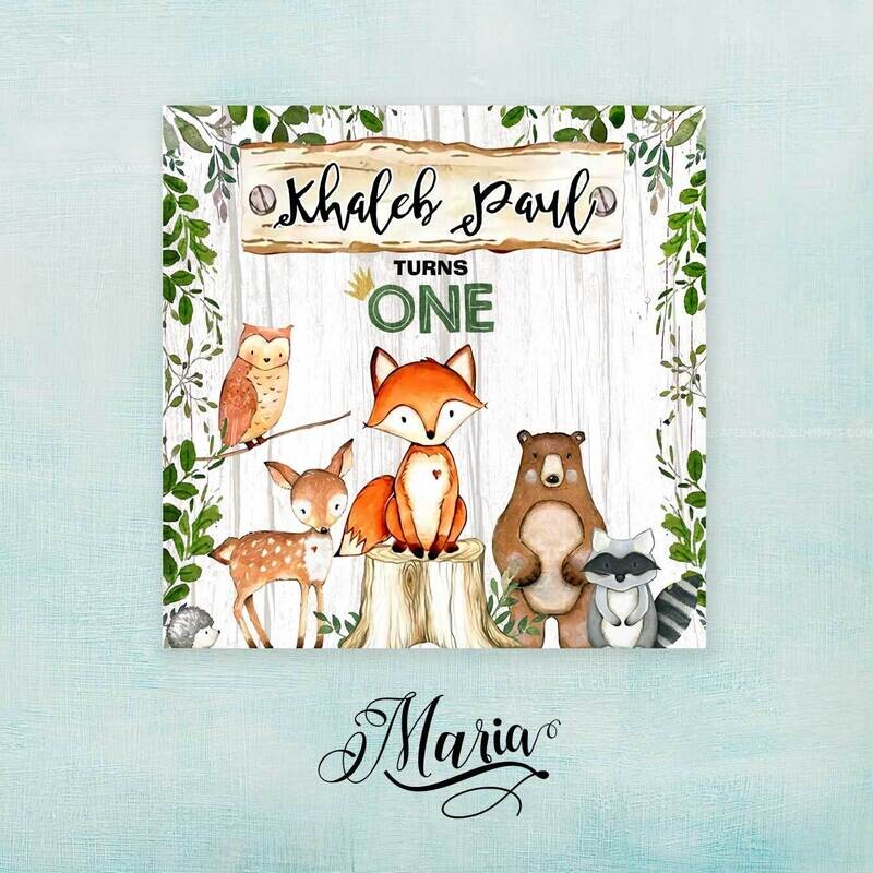 WOODLAND Birthday Banner