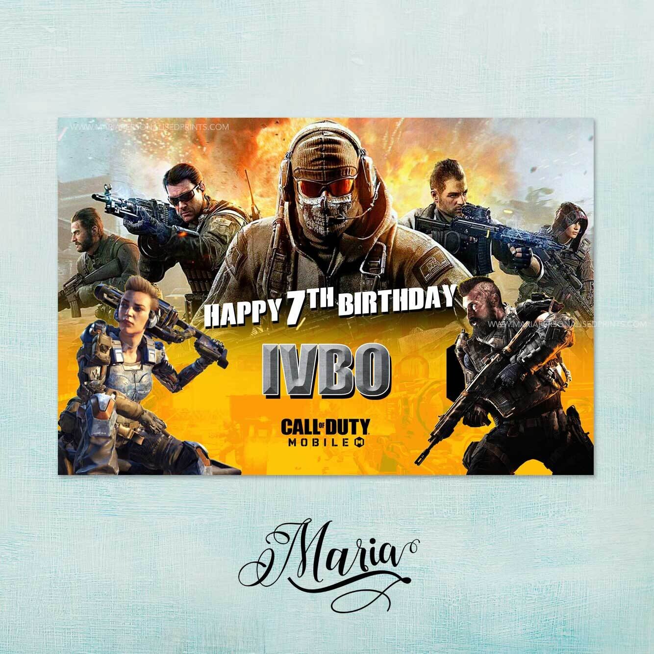 Call of Duty Birthday Banner, Color: Layout A