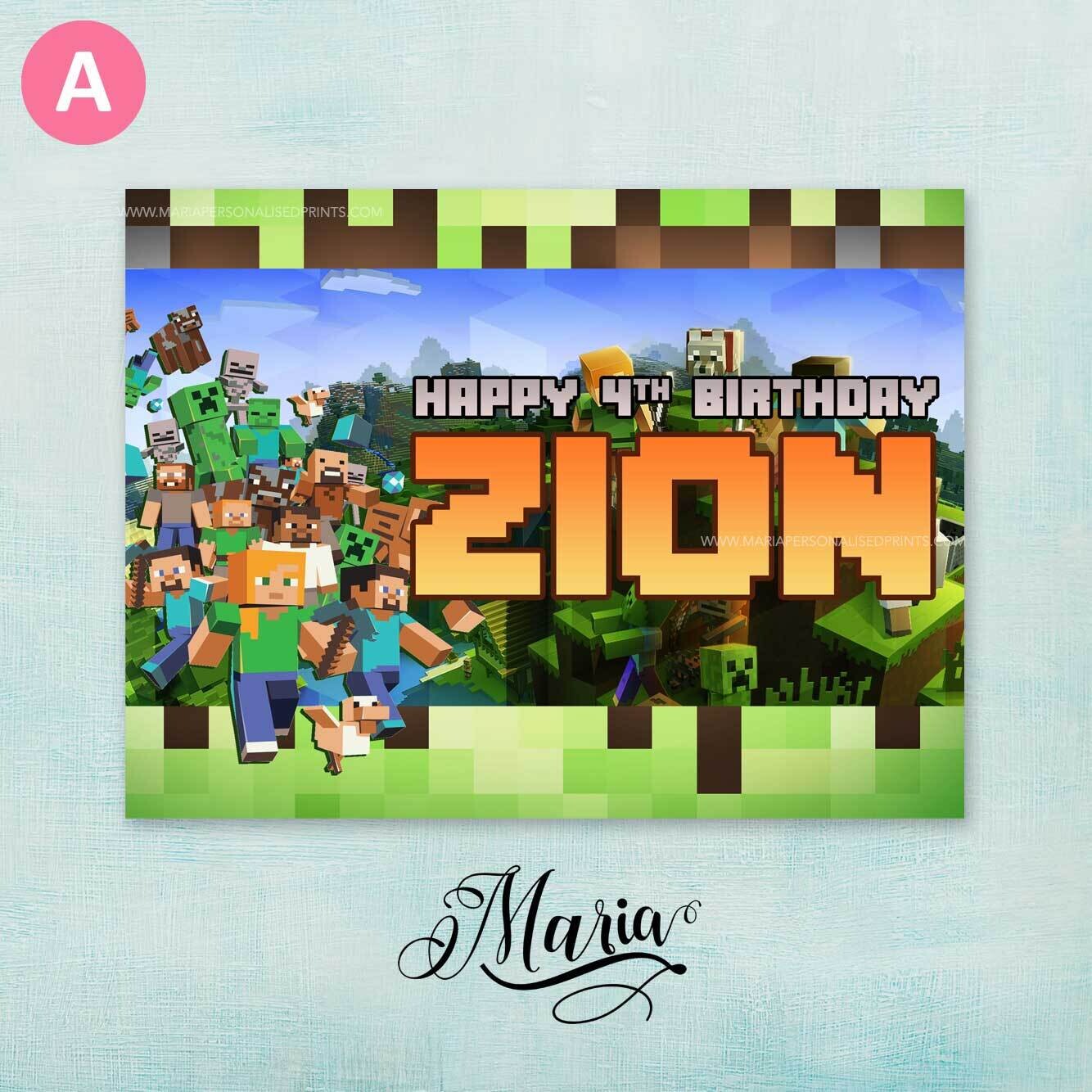 Minecraft Birthday Banner