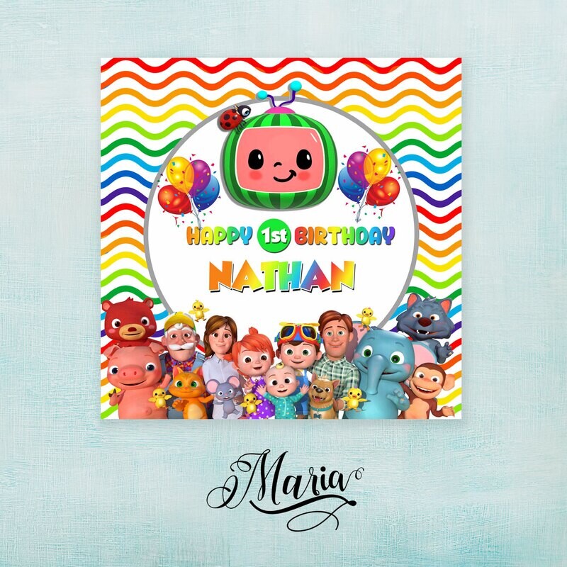 C O C O M E L O N Birthday Banner