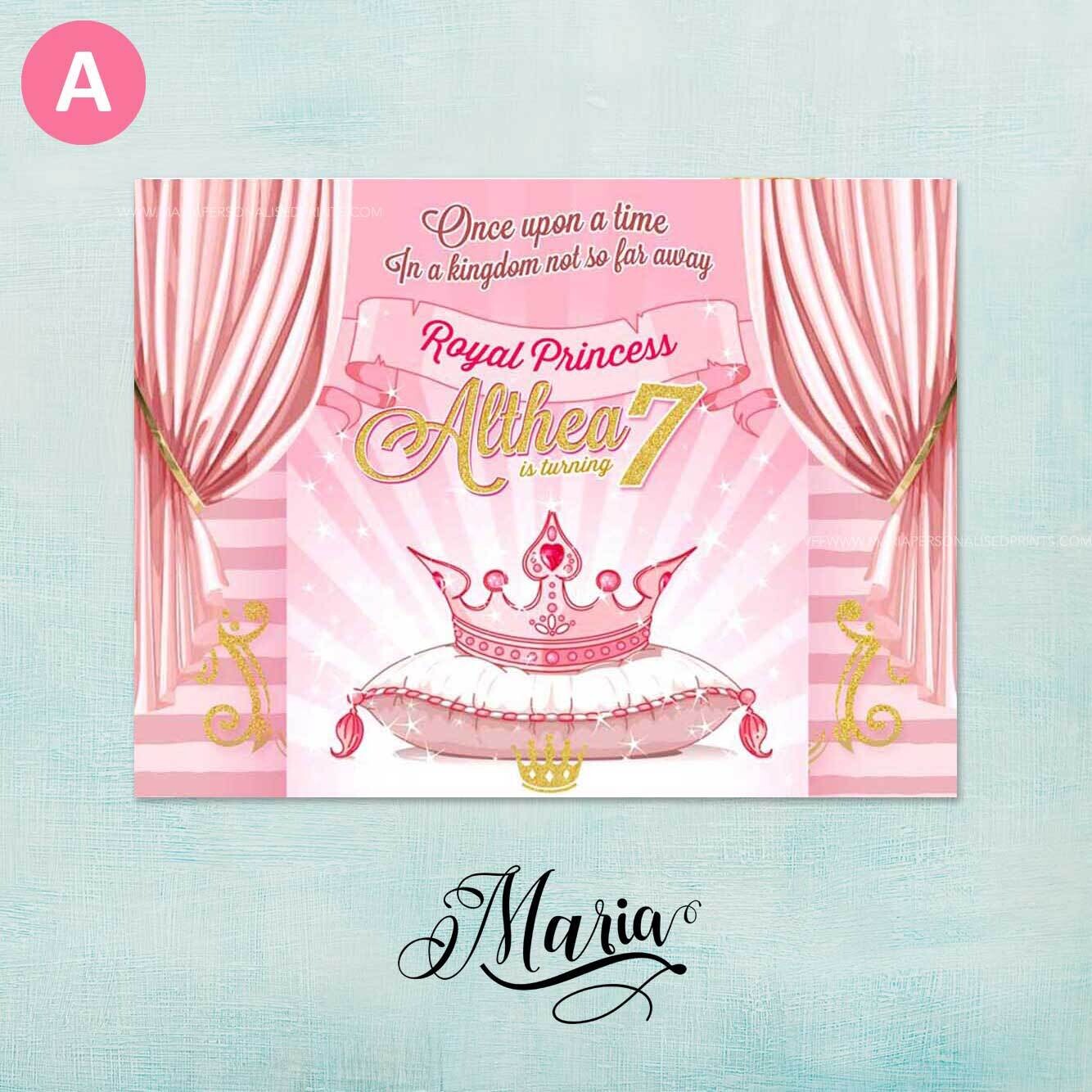 PRINCESS Birthday Banner, Color: A