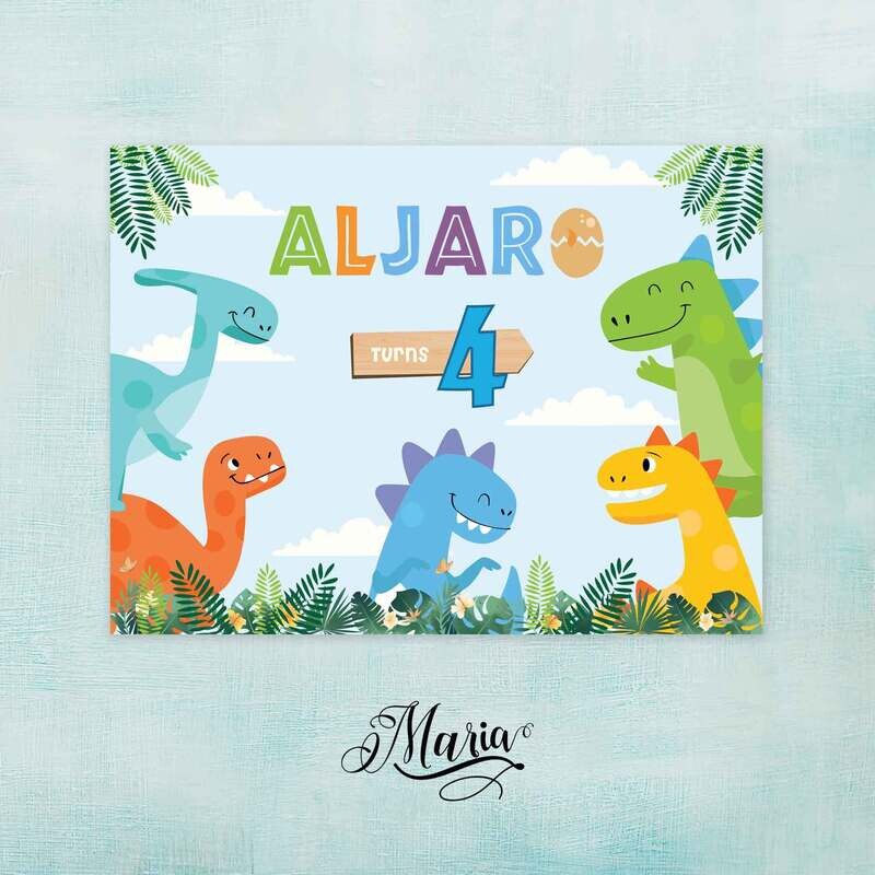 DINO Birthday Banner