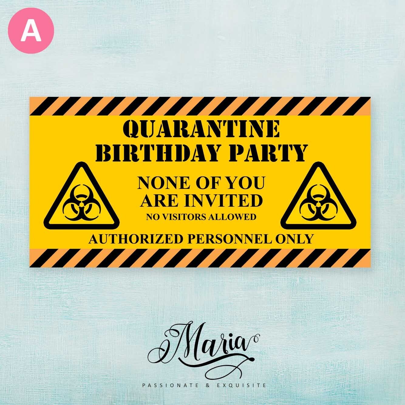Quarantine Birthday Banner, Color: A