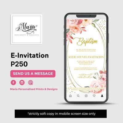 Floral Christening E-Invitation