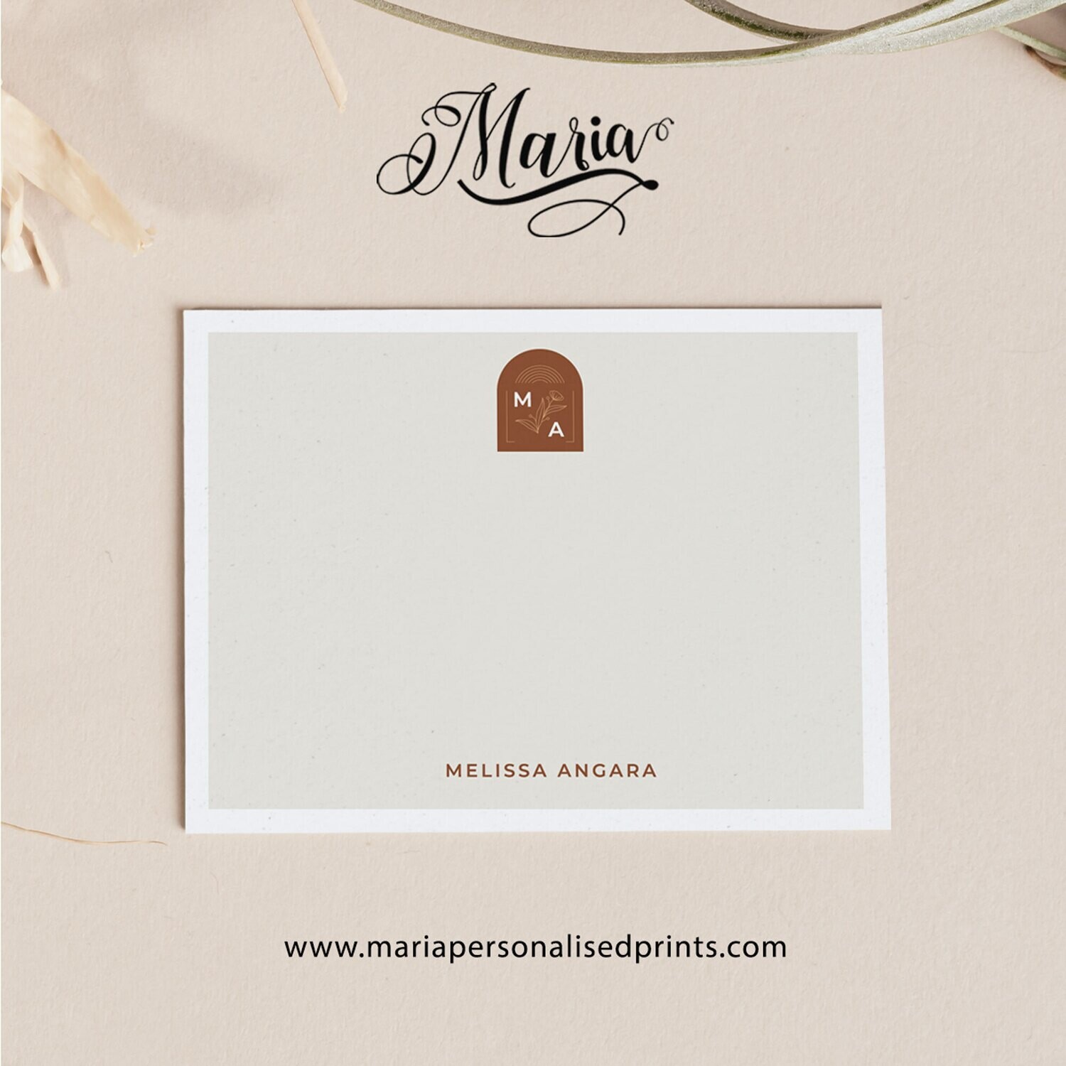 Personalized Note Cards MONOGRAM NC017