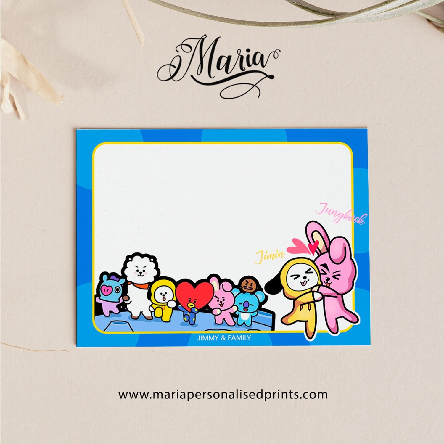 Personalized Note Cards BTS NC005