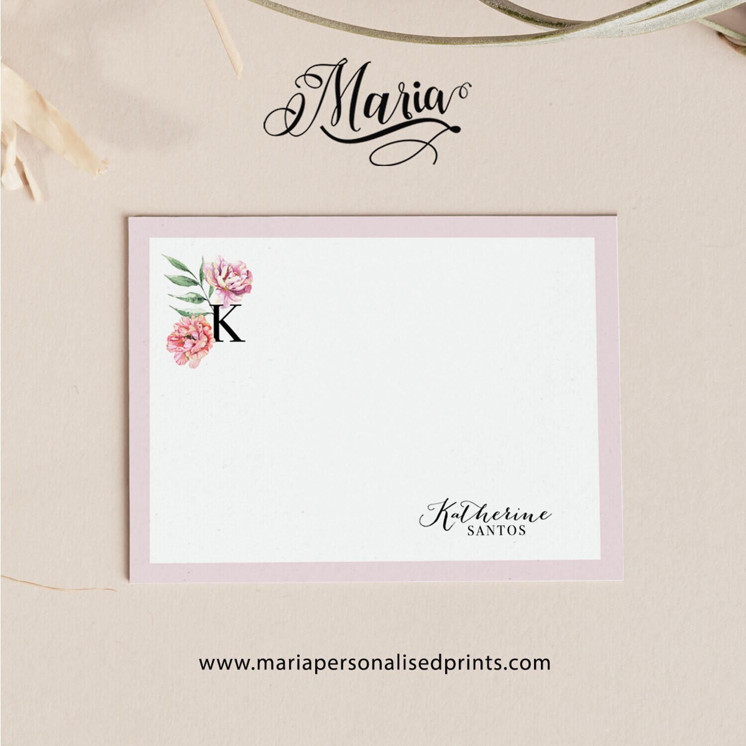 Personalized Note Cards MONOGRAM NC020