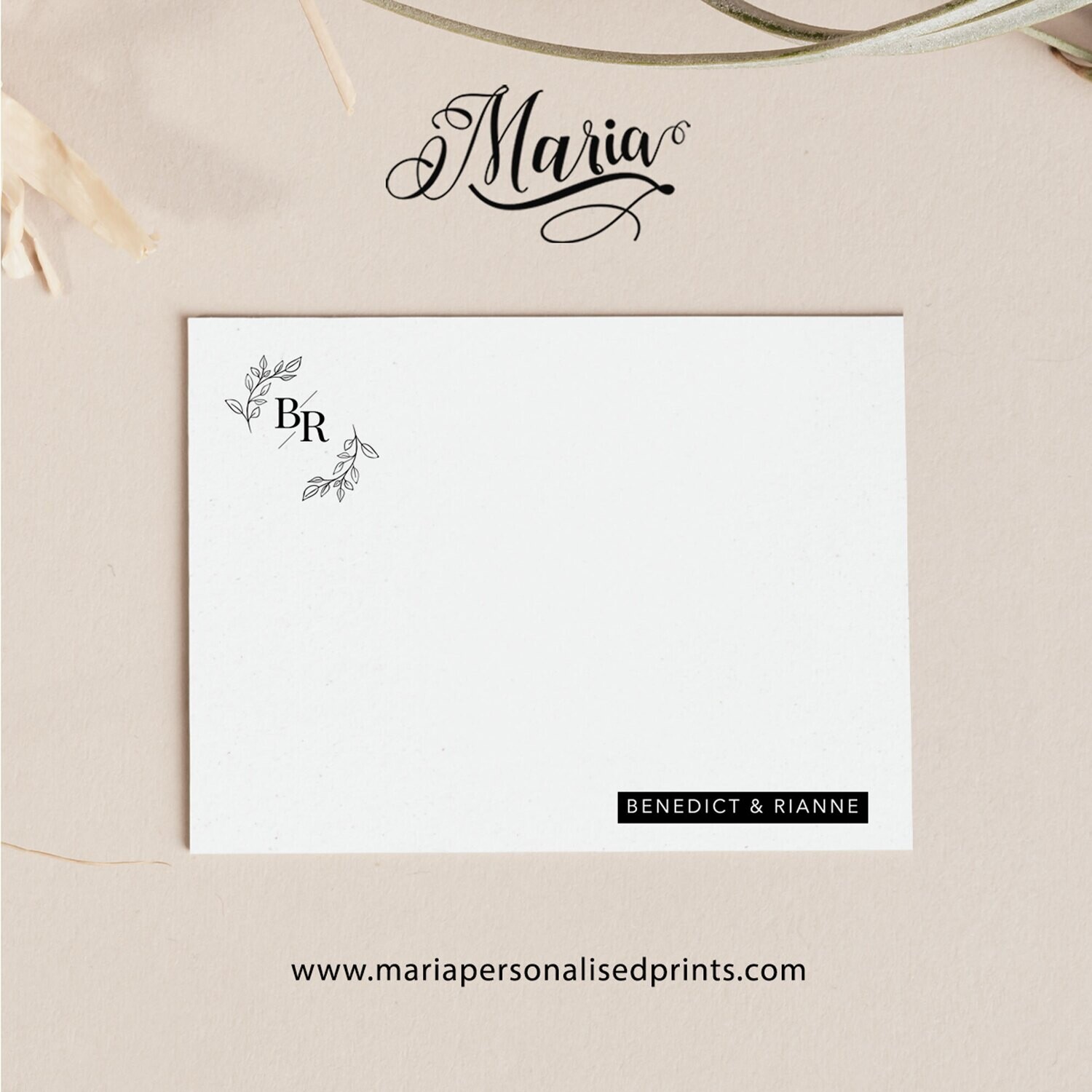 Personalized Note Cards MONOGRAM NC018