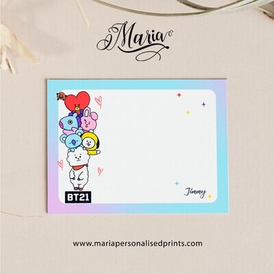 Personalized Note Cards BTS NC003