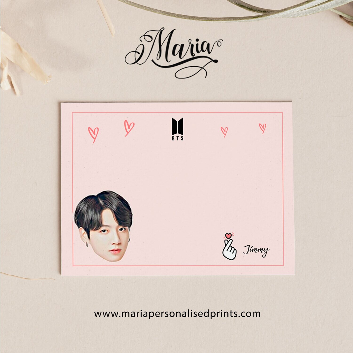 Personalized Note Cards BTS NC001