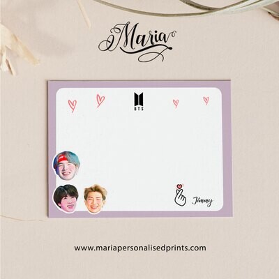 Personalized Note Cards BTS NC007