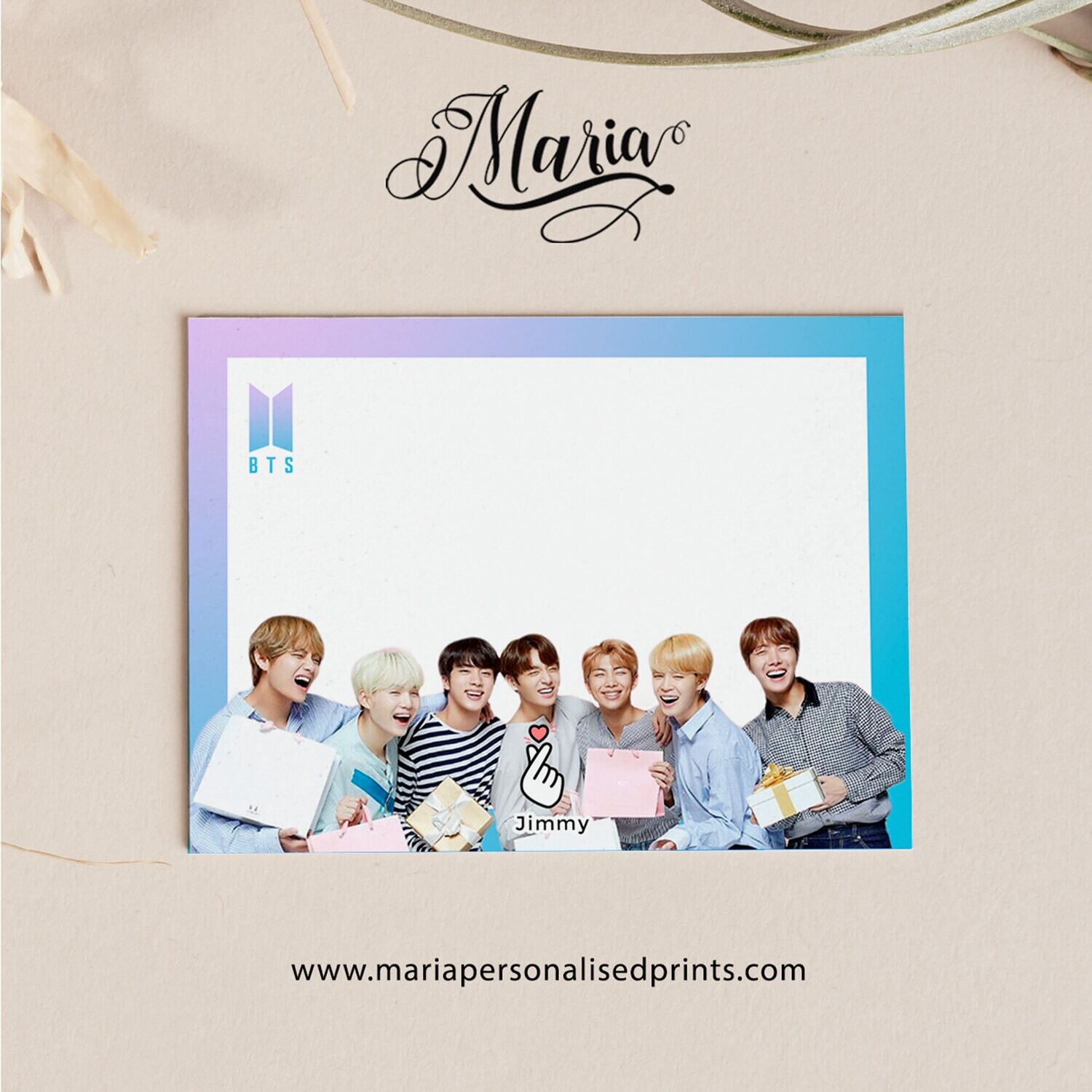 Personalized Note Cards BTS NC006