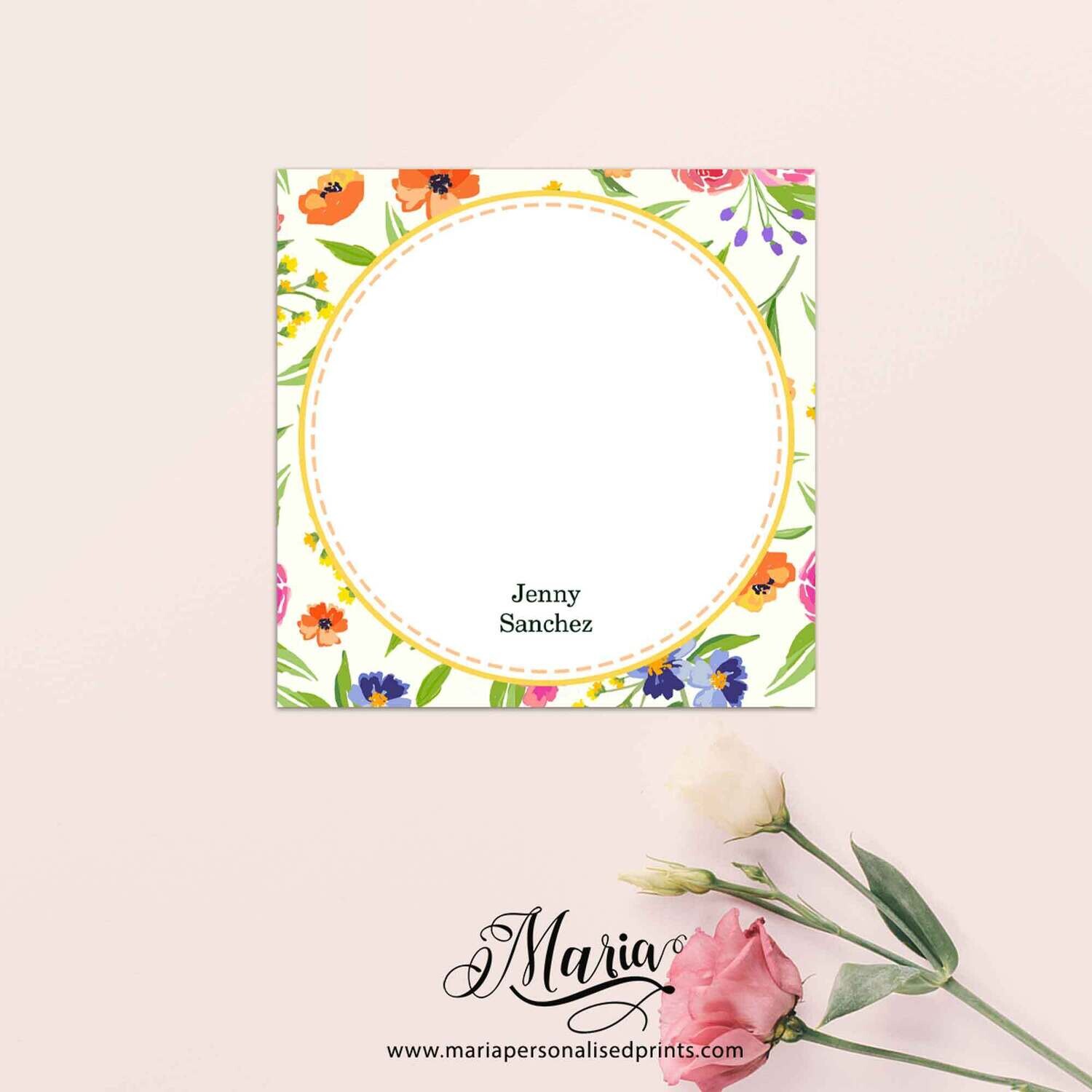 Personalized Note Cards FLORAL N055