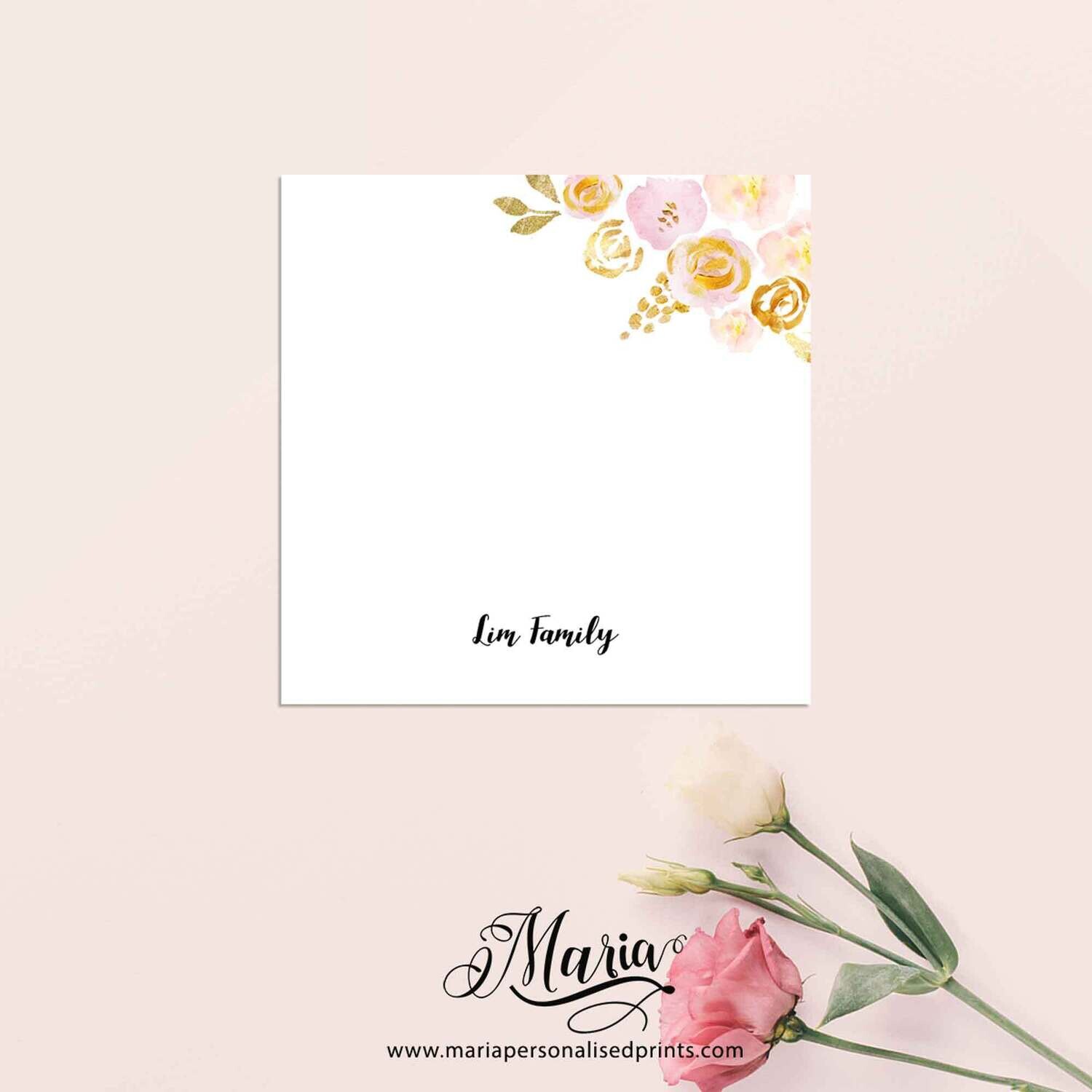 Personalized Note Cards FLORAL N049