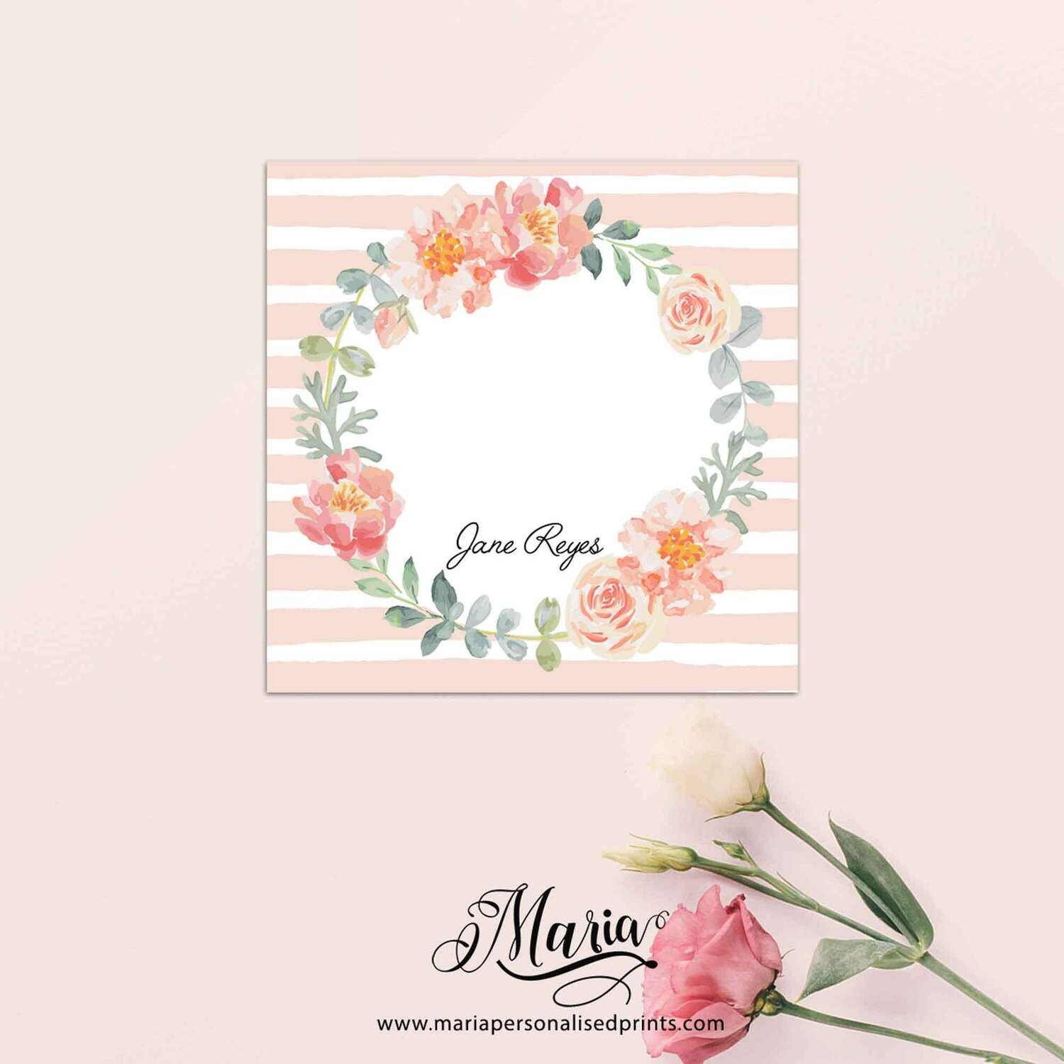 Personalized Note Cards FLORAL N044