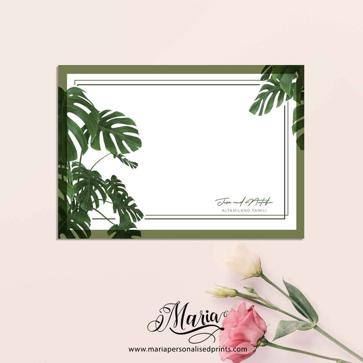 Personalized Note Cards MONSTERA NC038
