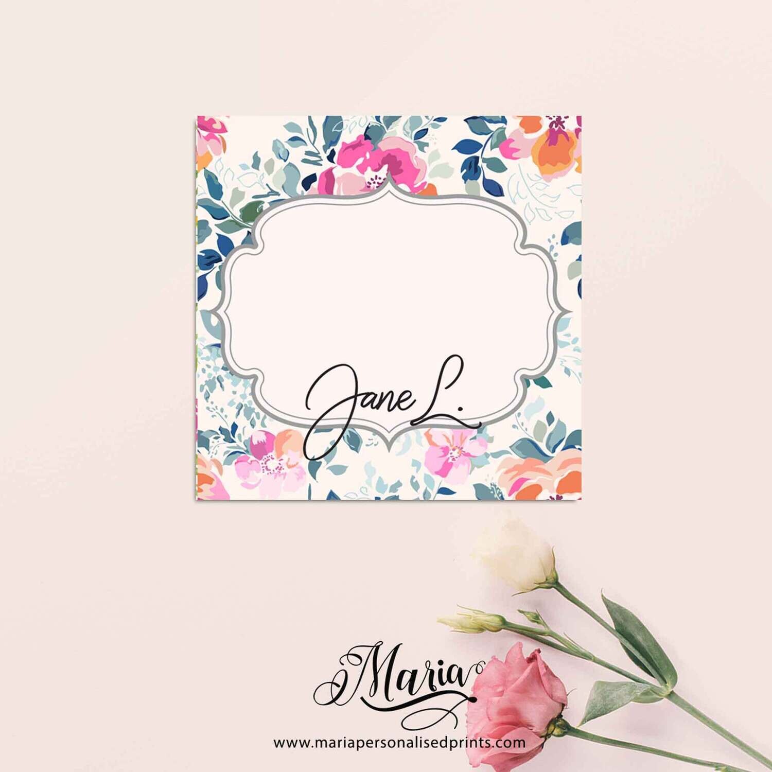 Personalized Note Cards FLORAL N046