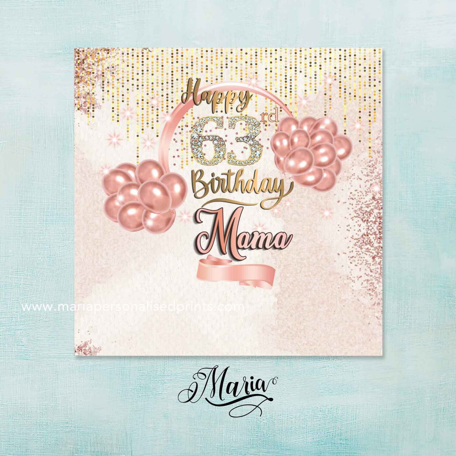 Rose Gold Birthday Banner