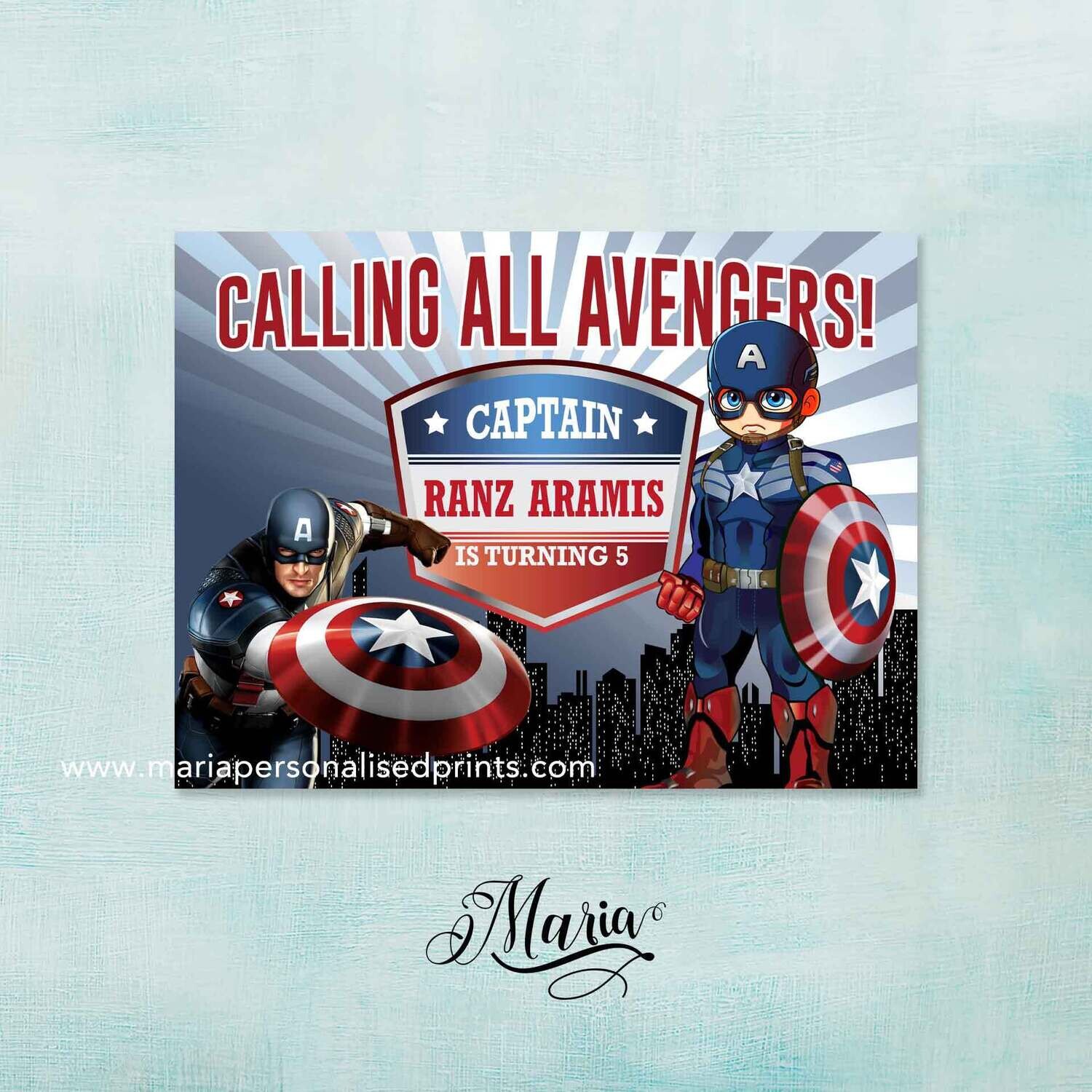 Captain America Birthday Banner