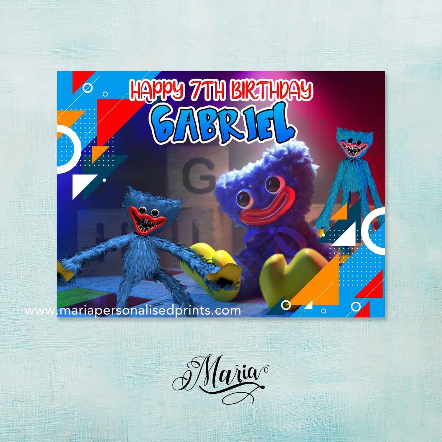 Huggy Wuggy Birthday Banner