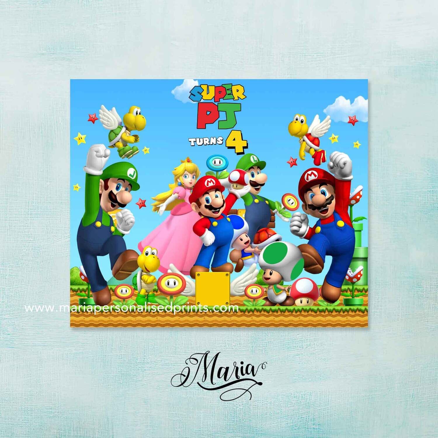 Super Mario Birthday Banner