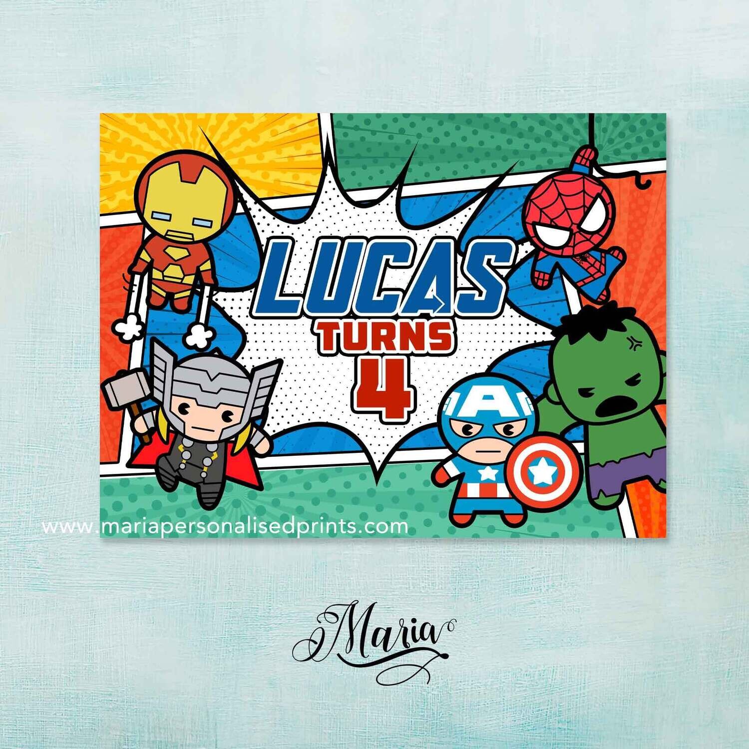 Marvel Birthday Banner