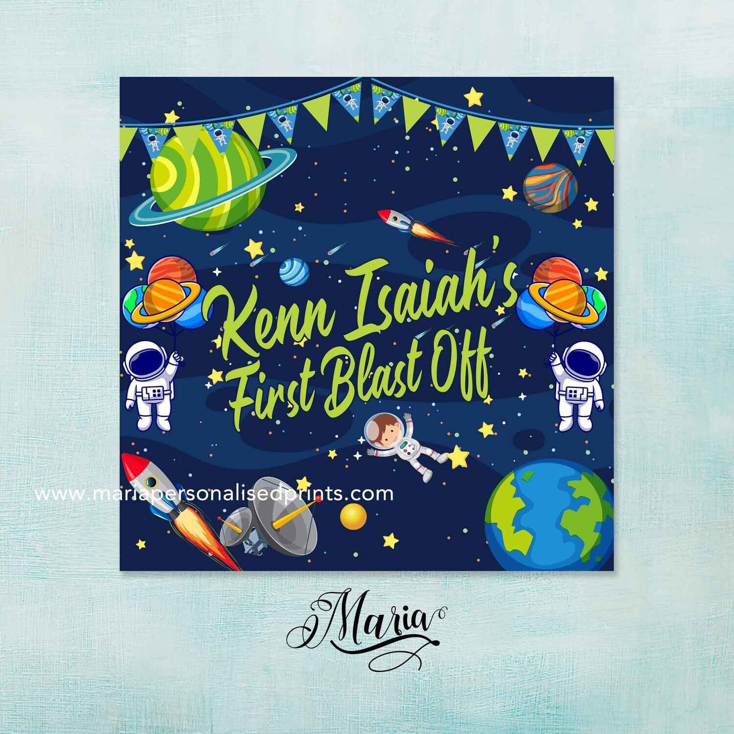 Outer space Birthday Banner