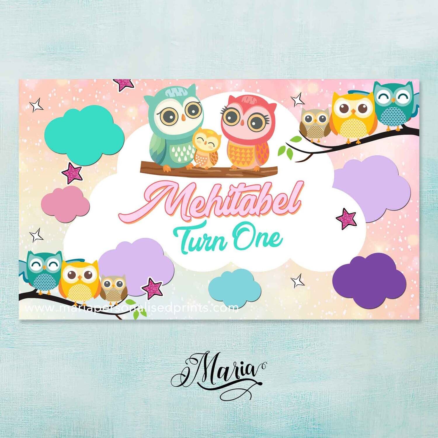 Owl Birthday Banner
