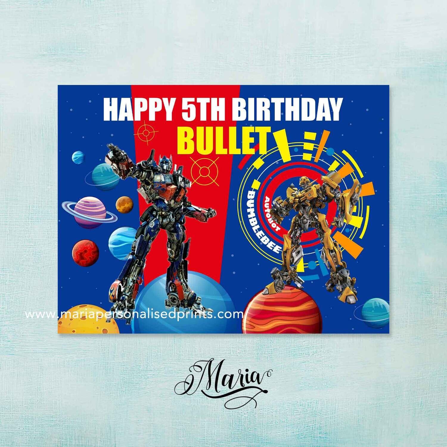 Transformers Birthday Banner