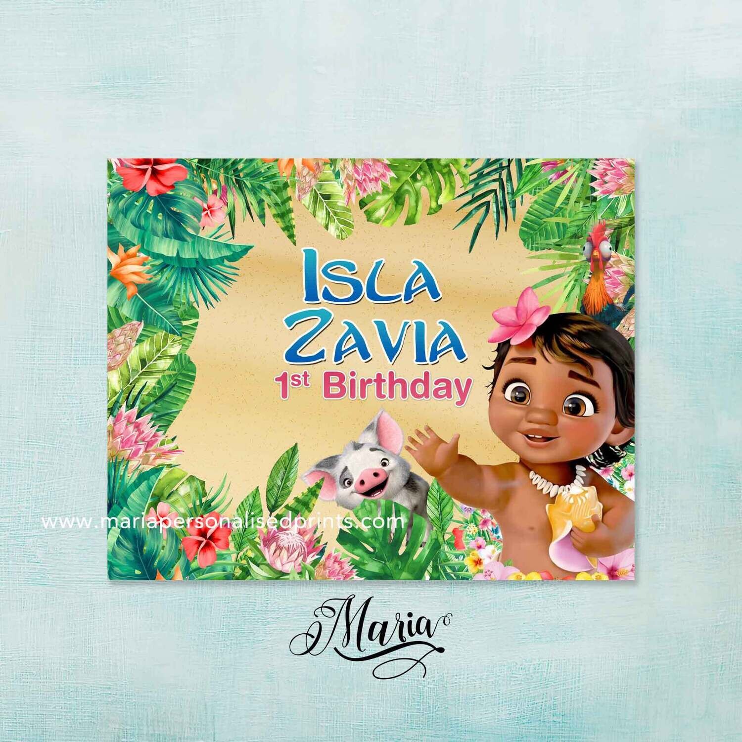 Moana Birthday Banner