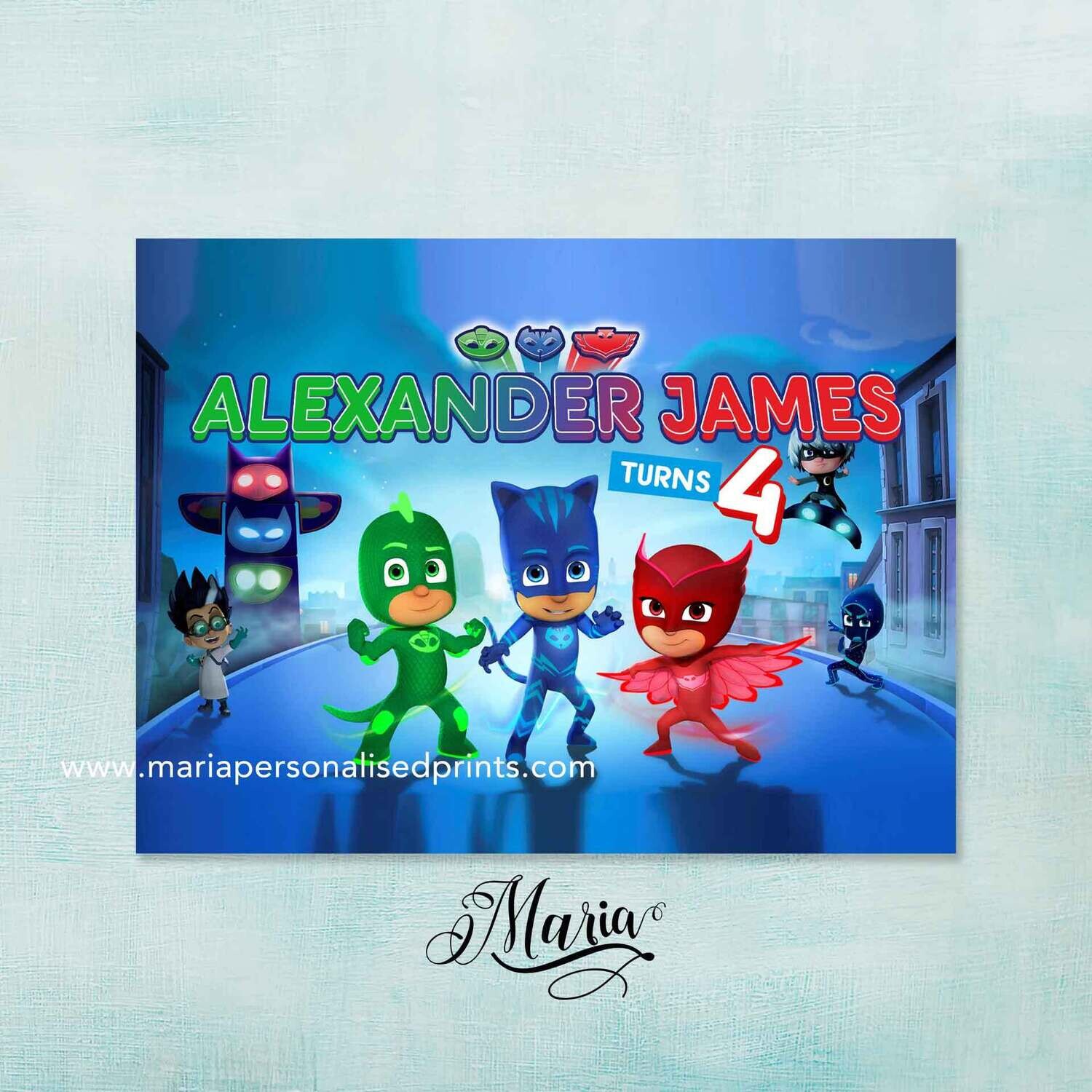 PJ Mask Birthday Banner