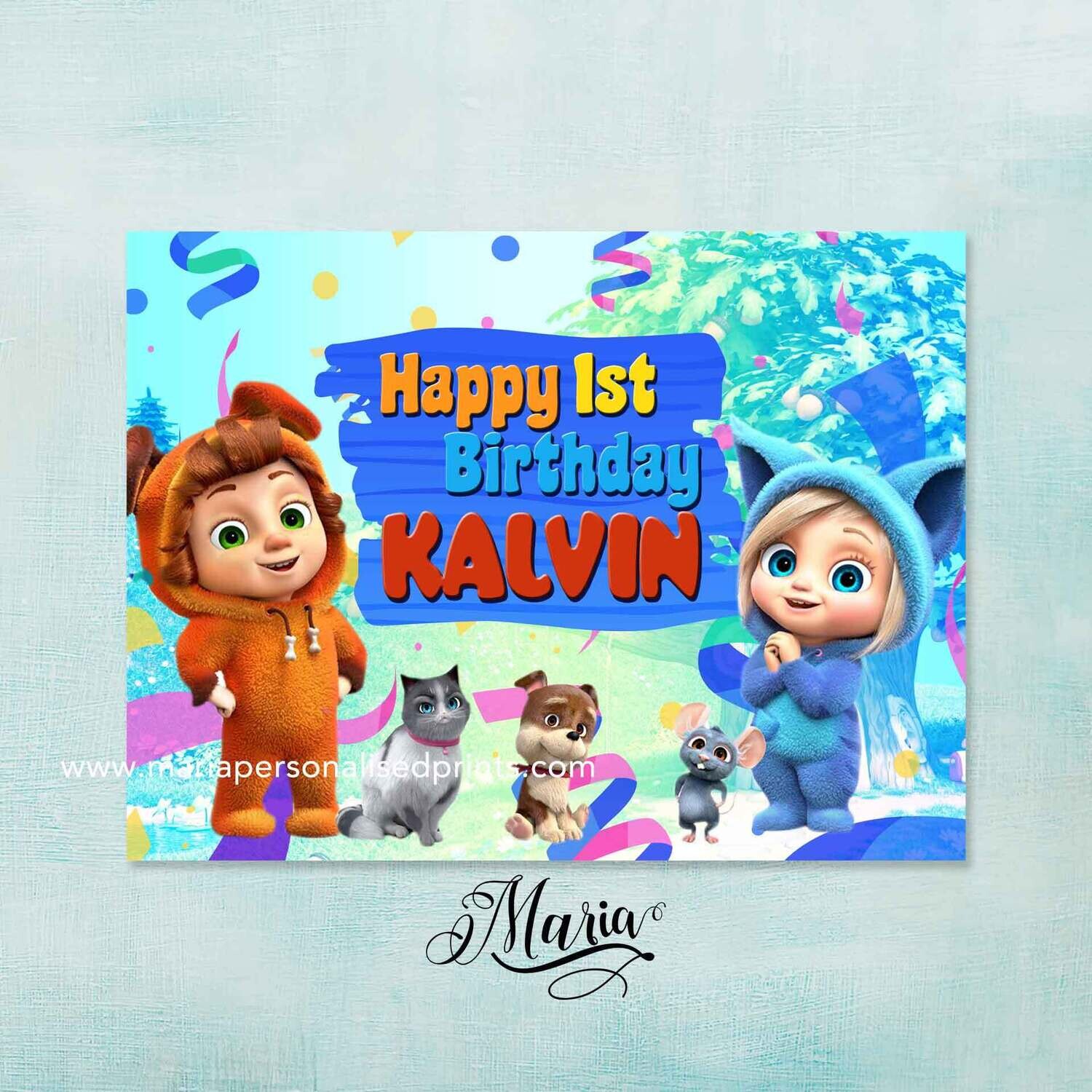 Dave &amp; Ava Letter B Birthday Banner
