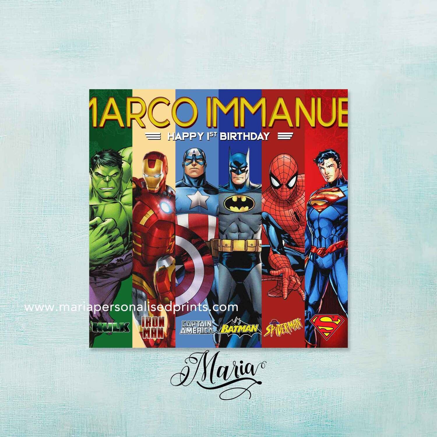 Super Hero Comic Birthday Banner