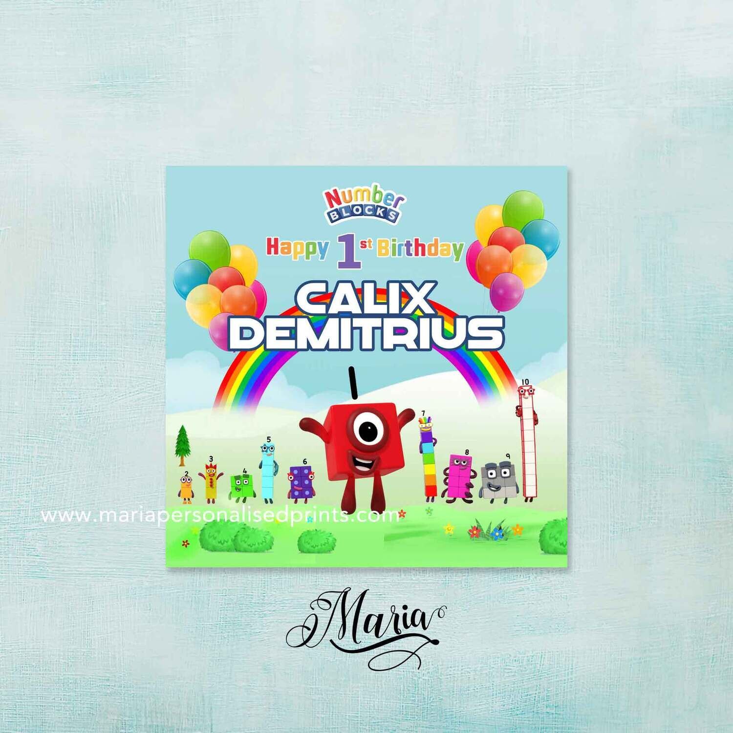 Numberblocks Birthday Banner