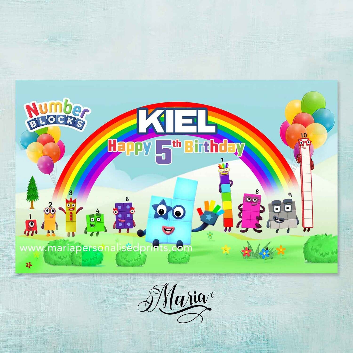 Numberblocks Birthday Banner