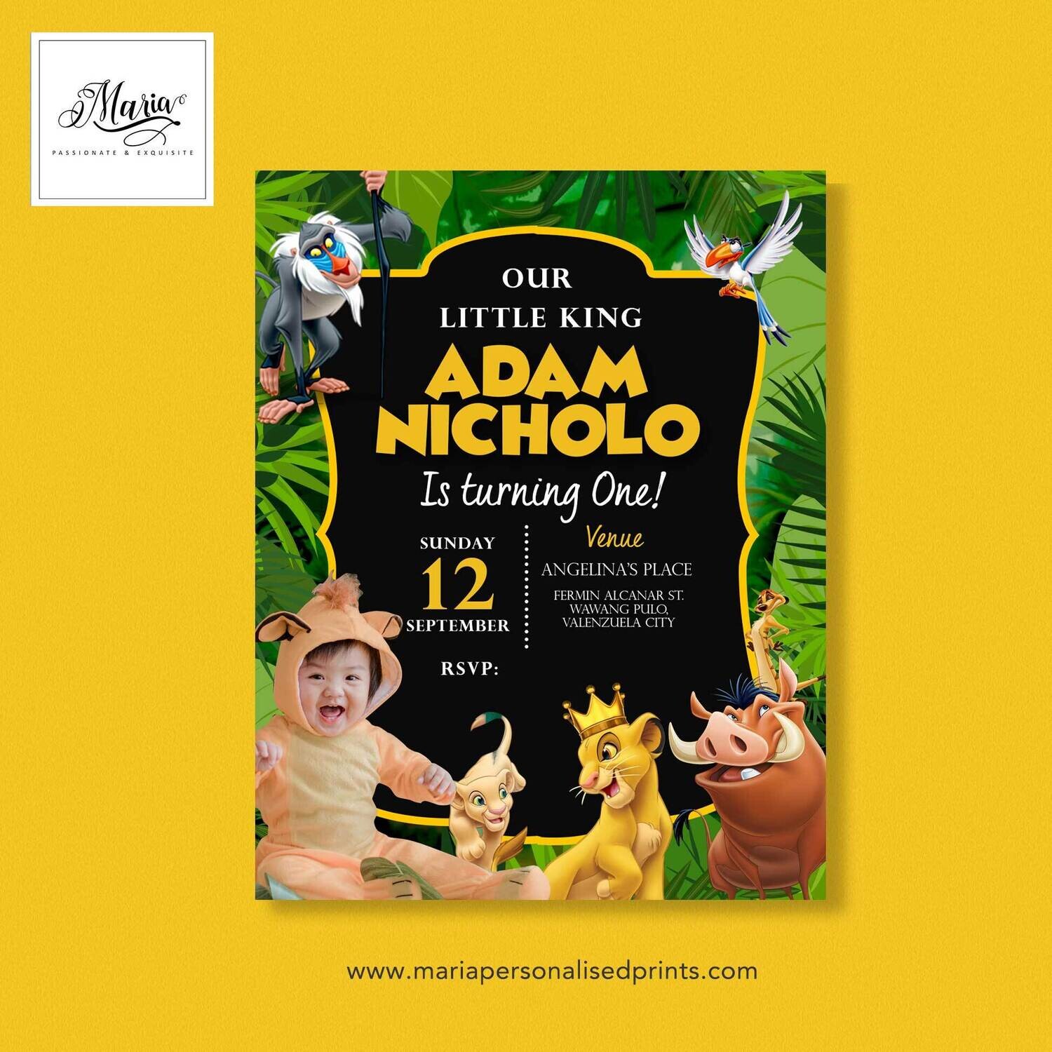 Lion King Birthday Invitation Set of 14