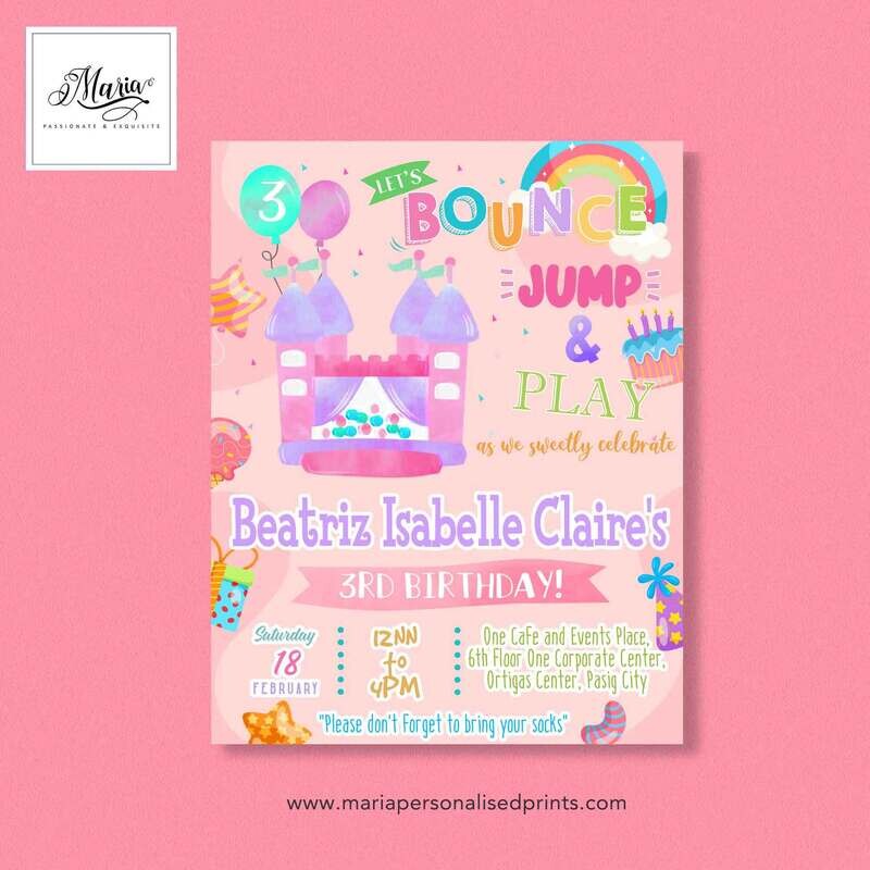 Bounce Jump Birthday Invitation Set of 14