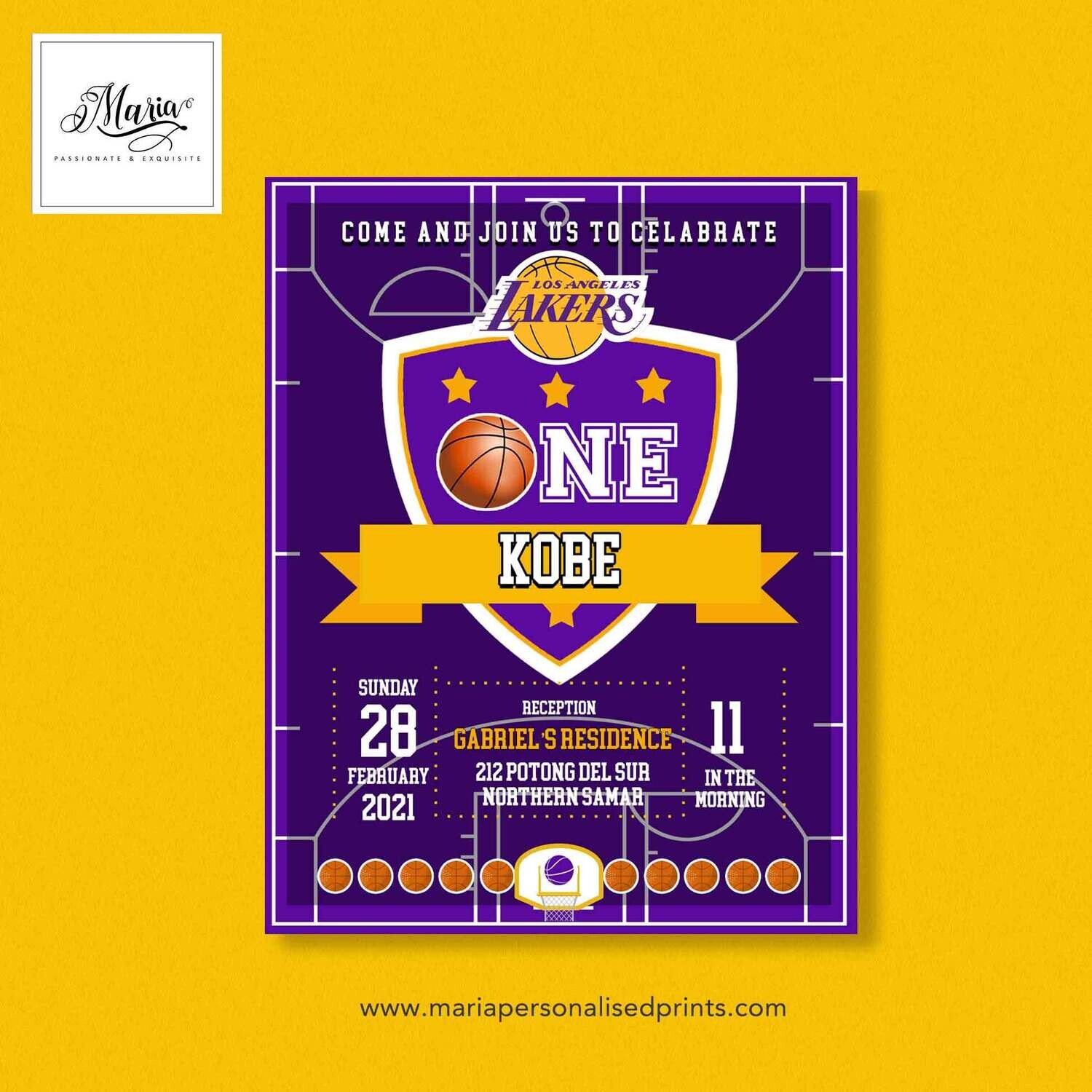 Lakers Birthday Invitation Set of 14